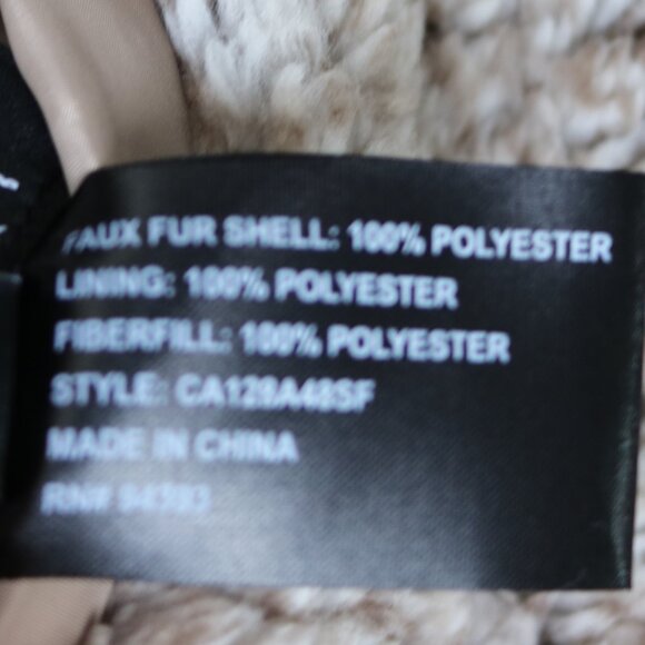 Coffee Shop Beige Reversible Teddy Fleece & Quilted Hooded Full Zip Vest SMALL - Picture 10 of 10